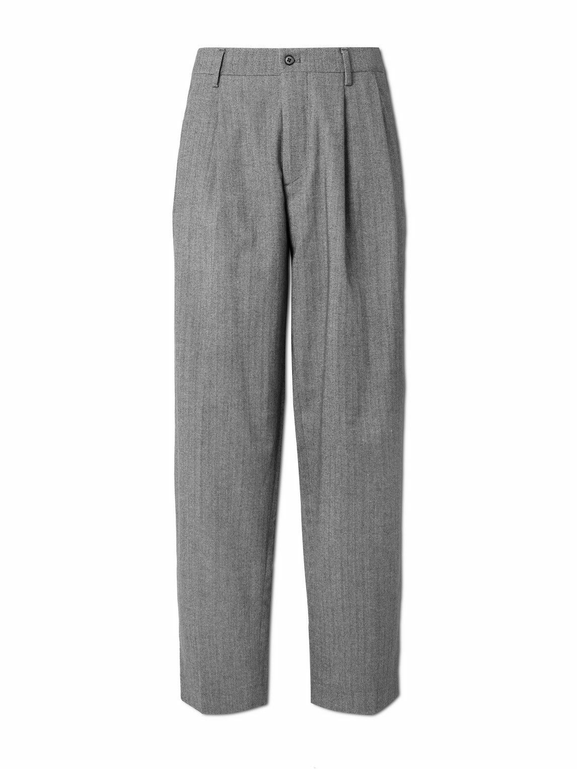 NN07 - Justin 10001 Straight-Leg Herringbone Wool and Cotton-Blend