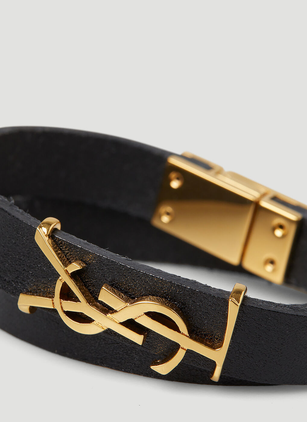 Opyum Double Wrap Bracelet in Black Saint Laurent
