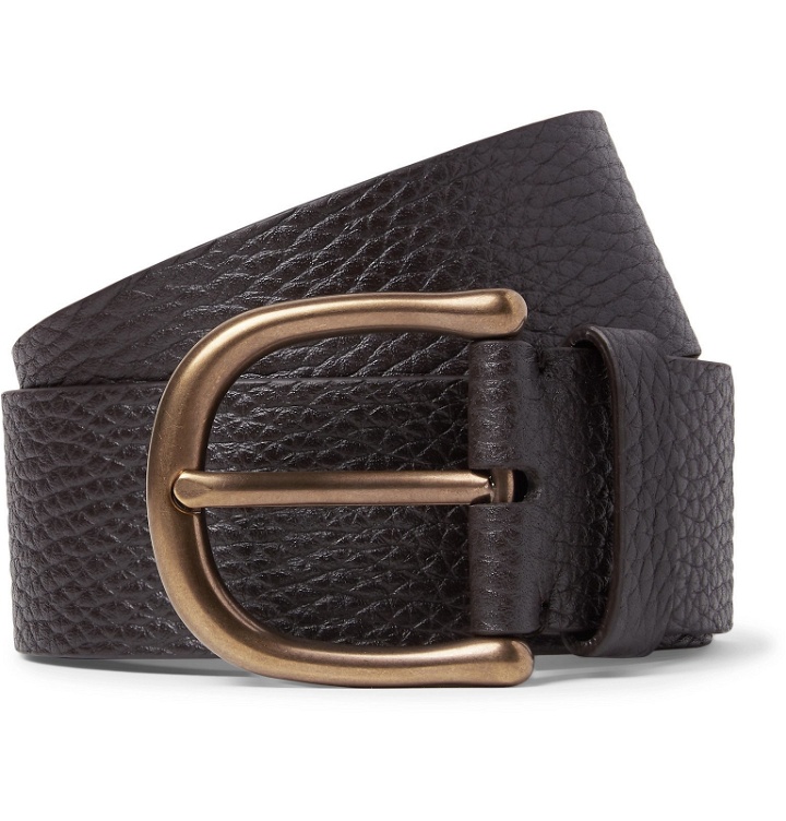 Photo: TOM FORD - 4cm Dark-Brown Full-Grain Leather Belt - Brown