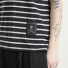 MASTERMIND WORLD Men's Fine Gauge Stripe Ss Rugby Shirt in Black