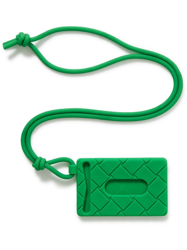 Photo: Bottega Veneta - Intrecciato Rubber Card Case with Lanyard