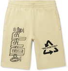 Off-White - Logo-Embroidered Loopback Cotton-Jersey Shorts - Neutrals