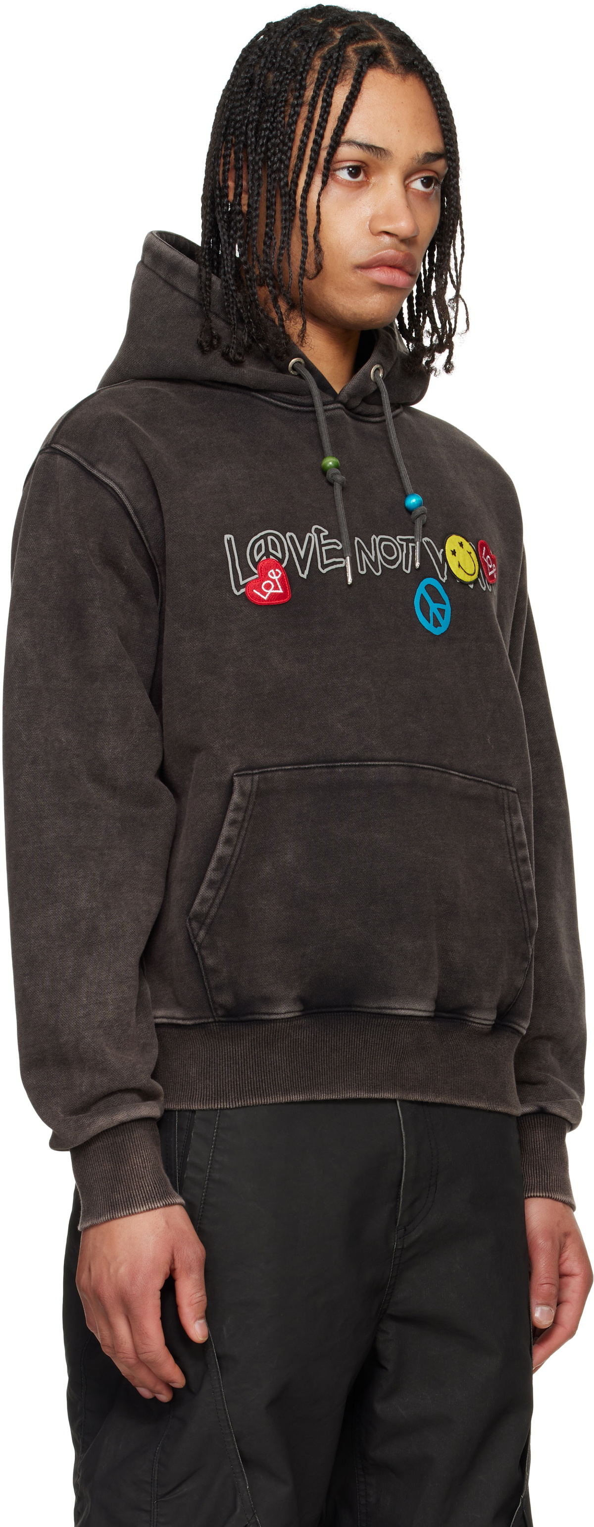 Andersson Bell Black 'Love' Dyed Hoodie