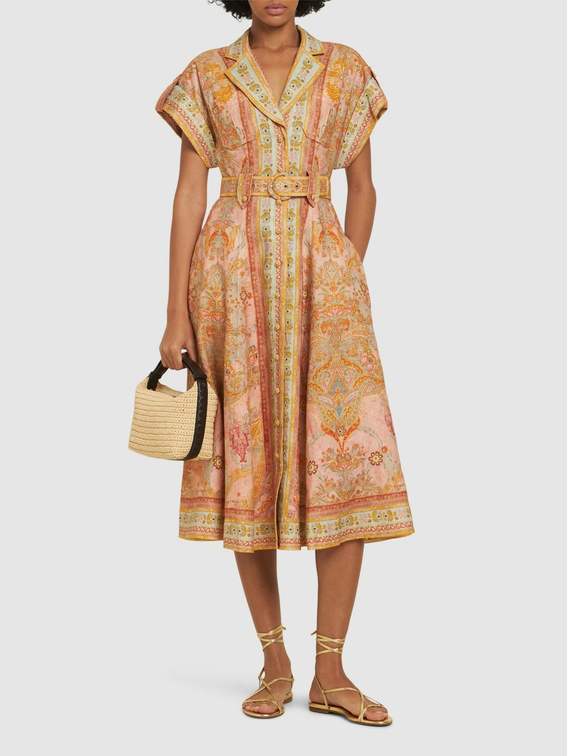 ZIMMERMANN Acacia Linen Midi Dress Zimmermann