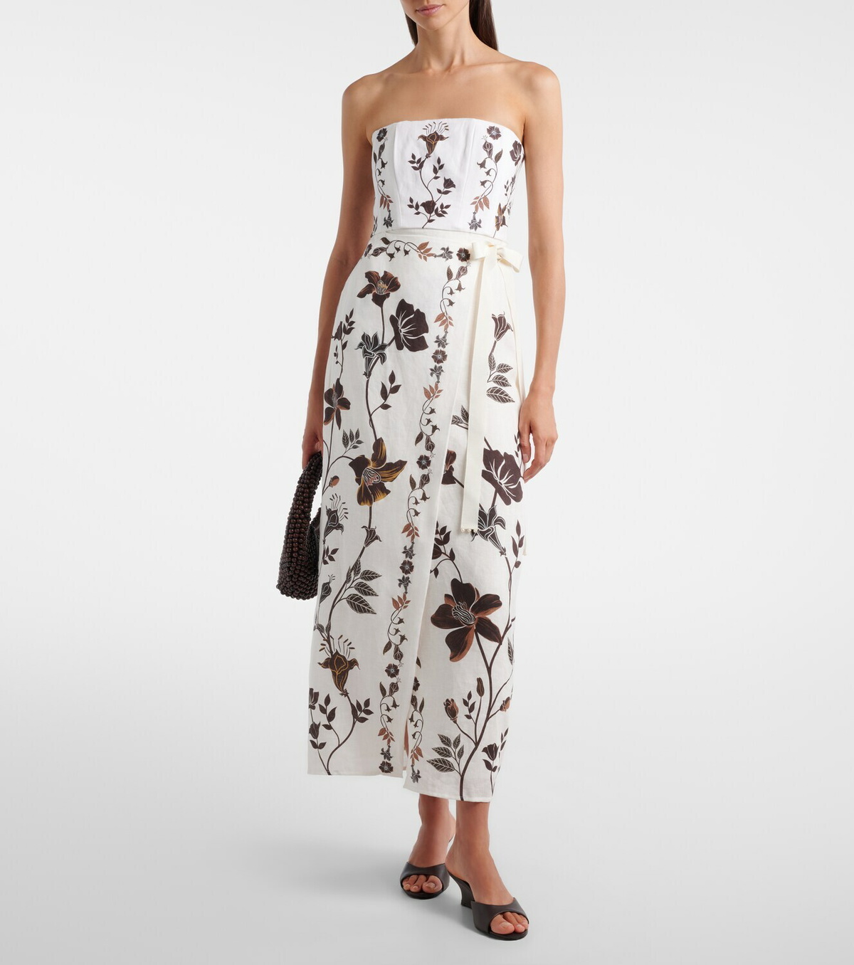 Agua by Agua Bendita Cinefila floral linen bustier dress