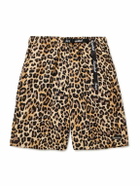 KAPITAL - Easy Wide-Leg Belted Leopard-Print Cotton-Twill Shorts - Brown