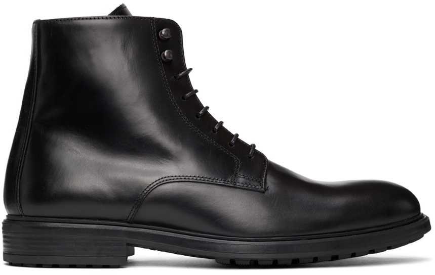 Photo: Officine Générale Black Leather Dimitri Lace-Up Boots