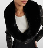 Magda Butrym Faux fur-trimmed leather jacket