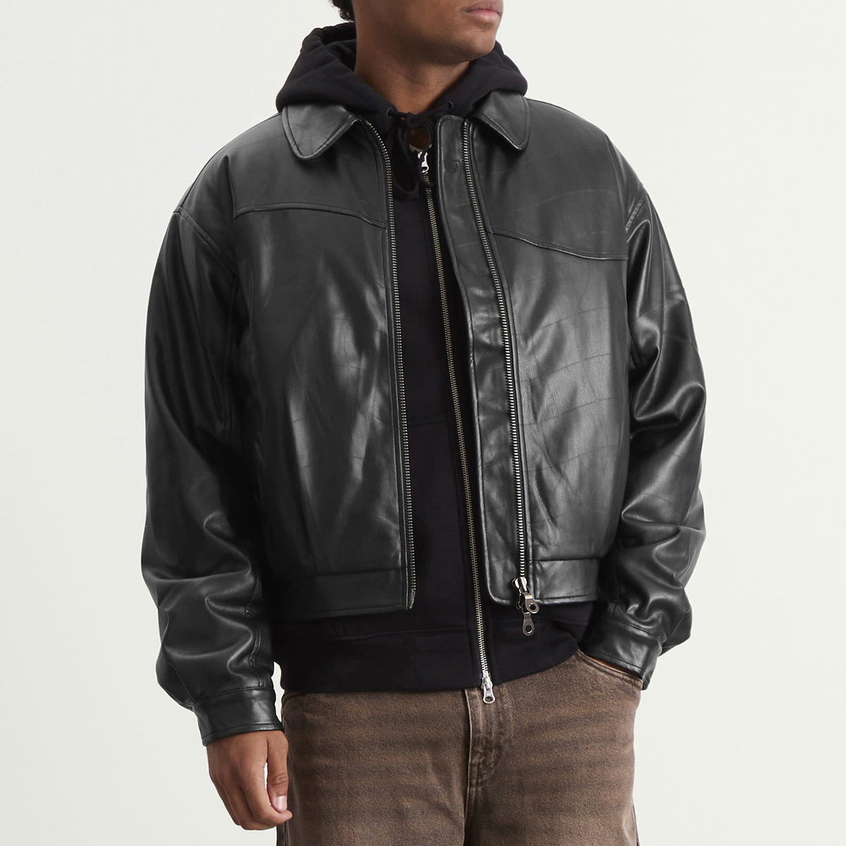 Dime Men's Debossed Wavy Jacket in Black