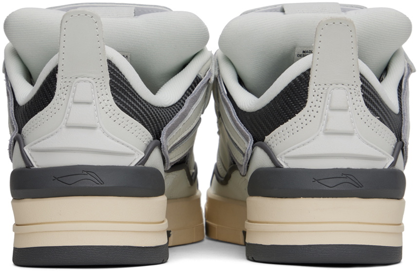 Li-Ning White & Gray Wave Golden Sneakers Li-Ning