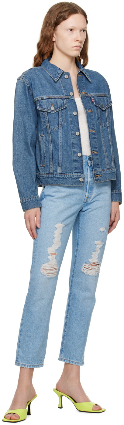 Levi's Blue 501 Original Cropped Jeans Levi's Red