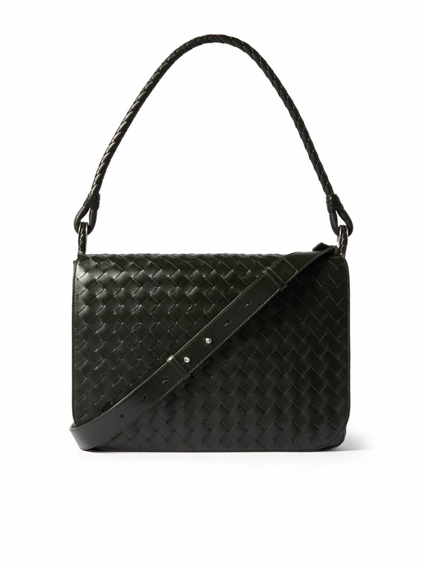 Photo: Bottega Veneta - Swing Intrecciato Leather Messenger Bag