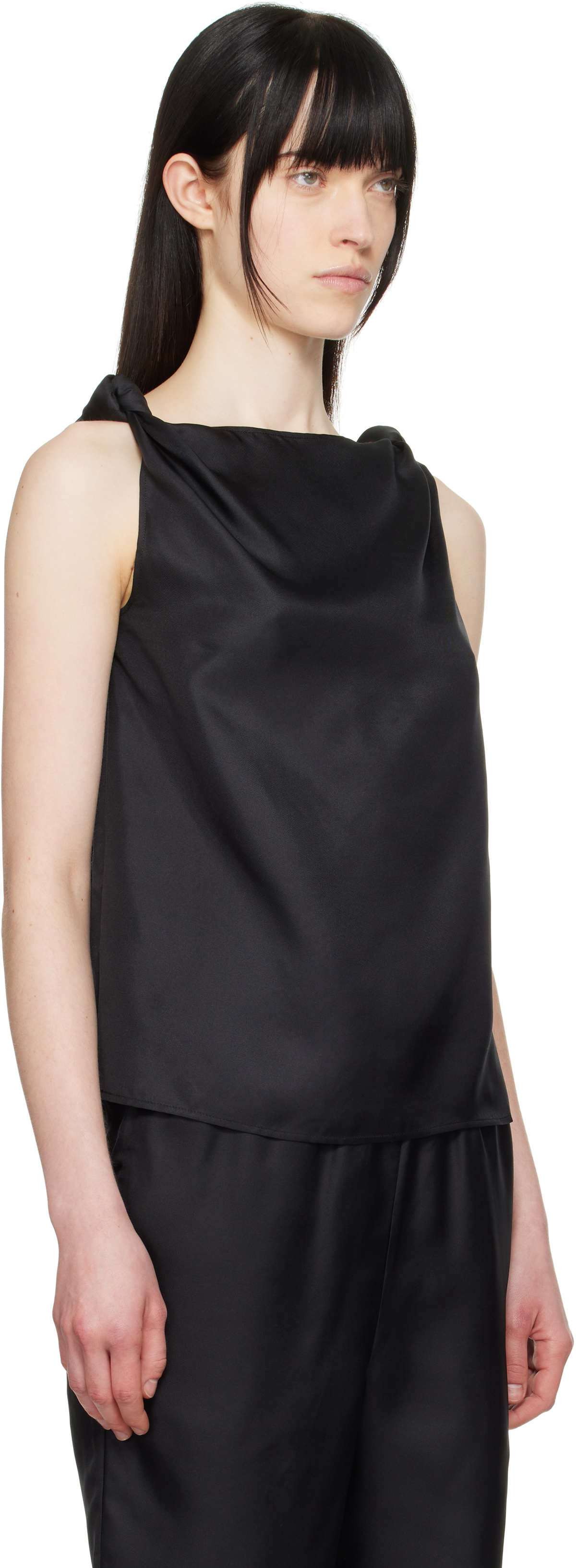 Loulou Studio Black Remy Tank Top
