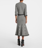 Alexander McQueen Houndstooth fringed jacquard cardigan