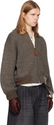 Magliano Brown Knitted Bomberone Bomber Jacket
