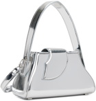 GCDS Silver Comma Mirror Small Top Handle Bag