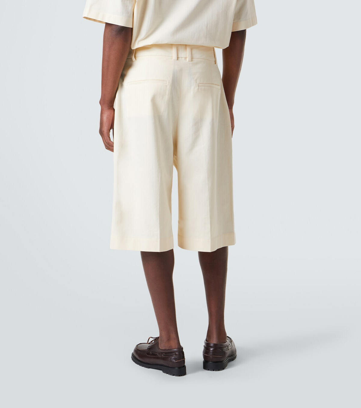 Studio Nicholson Fowld cotton and linen Bermuda shorts