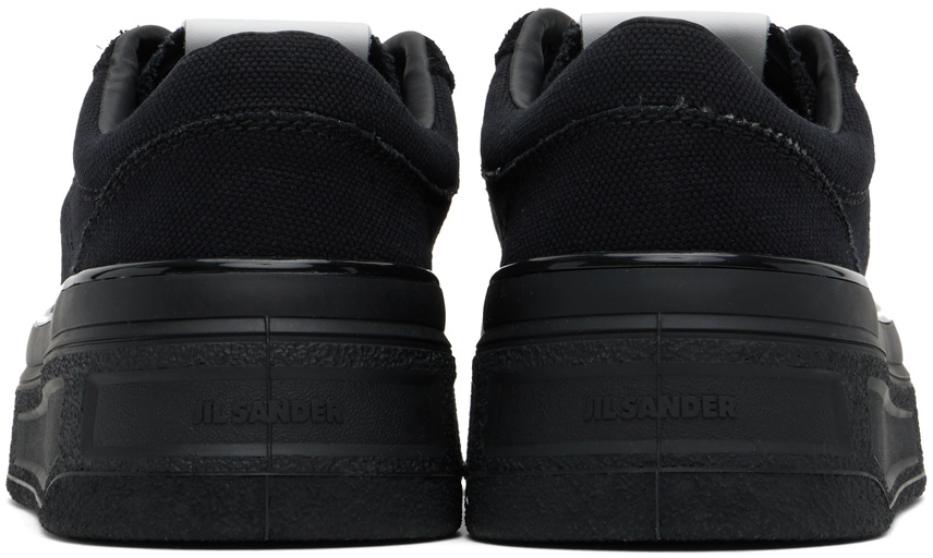 Jil Sander Black Canvas Low Sneakers