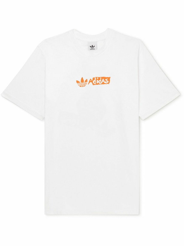 Photo: adidas Originals - Logo-Print Cotton-Jersey T-Shirt - White