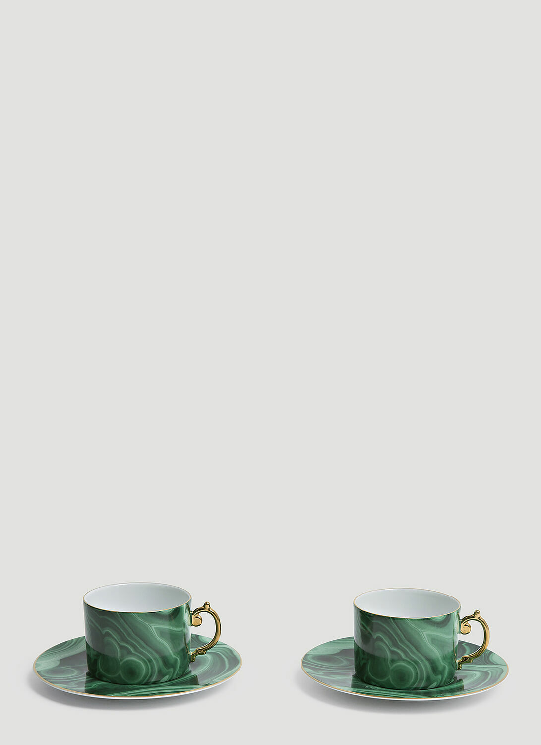 L'Objet Malachite Teacup and Saucer Set