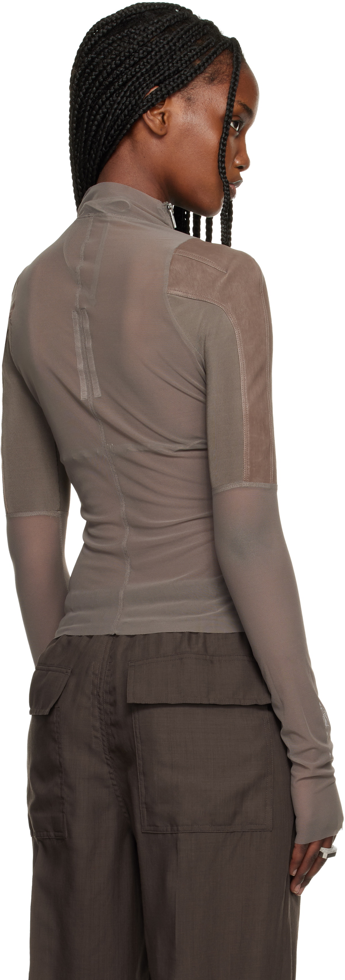 Rick Owens Taupe Temple Combo Gary Jacket