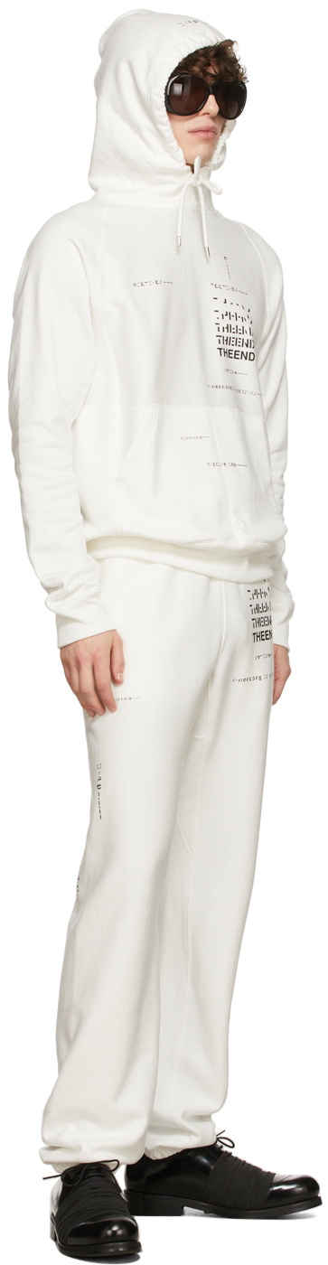 TAKAHIROMIYASHITA TheSoloist. White Geometric Morse Code Sweatpants