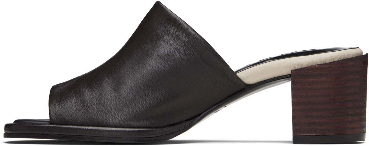 BY FAR Brown Francisco Lamb Nappa Leather Heeled Sandals