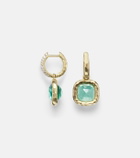 Octavia Elizabeth 18kt gold huggie earrings with emeralds and diamonds