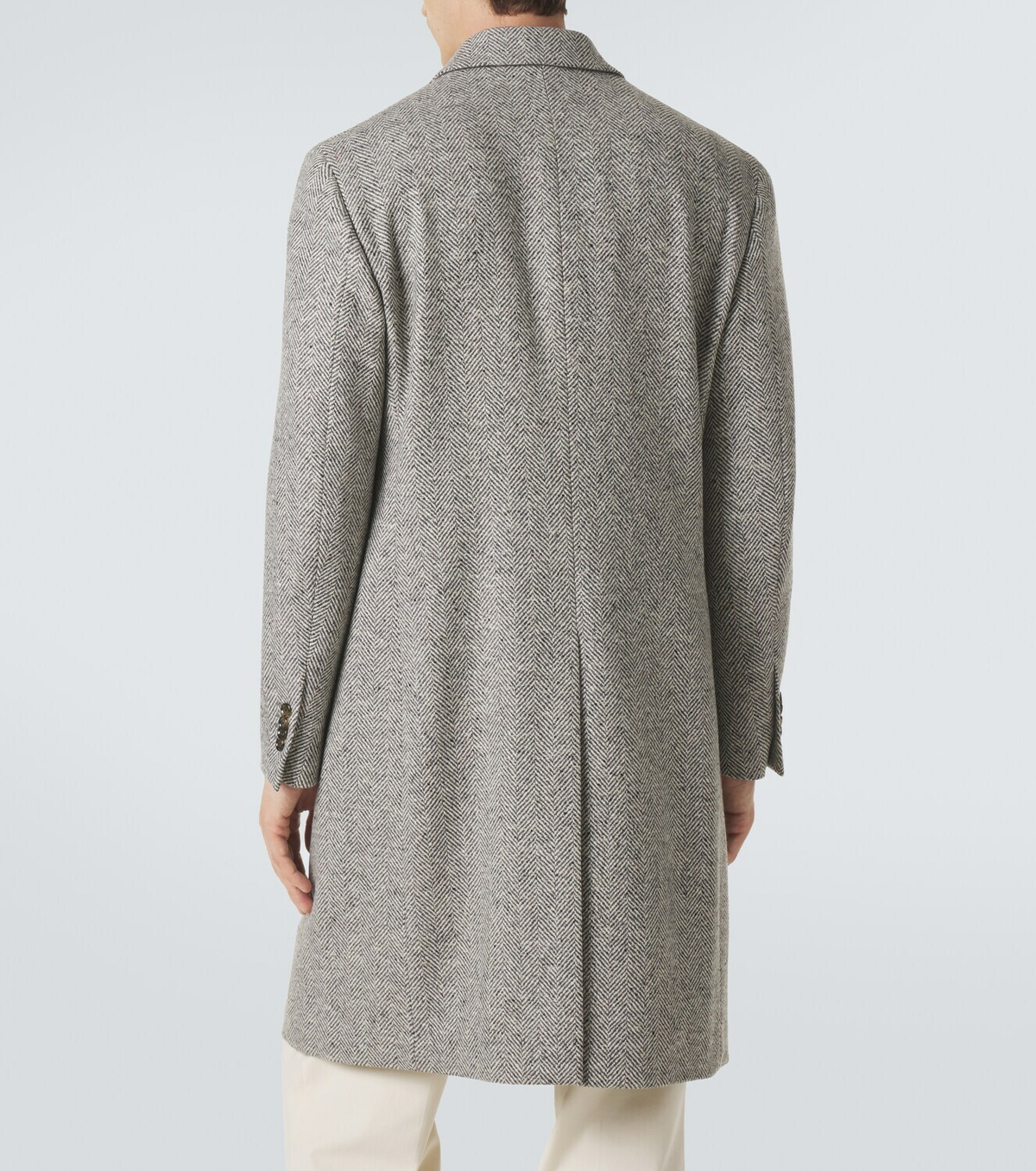 Lardini Herringbone double-breasted virgin wool coat