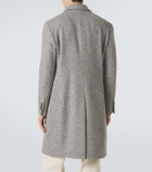 Lardini Herringbone double-breasted virgin wool coat