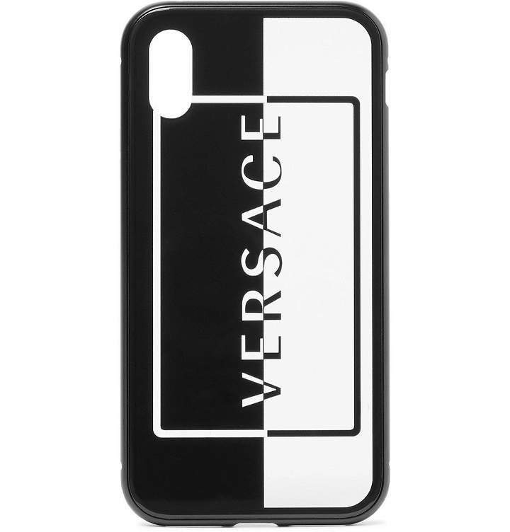 Photo: Versace - Logo-Print Acetate iPhone X and XS Case - Black
