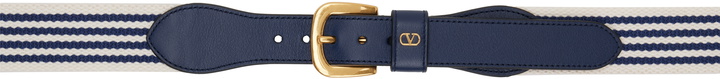 Photo: Valentino Garavani Navy & White VLogo Signature Belt