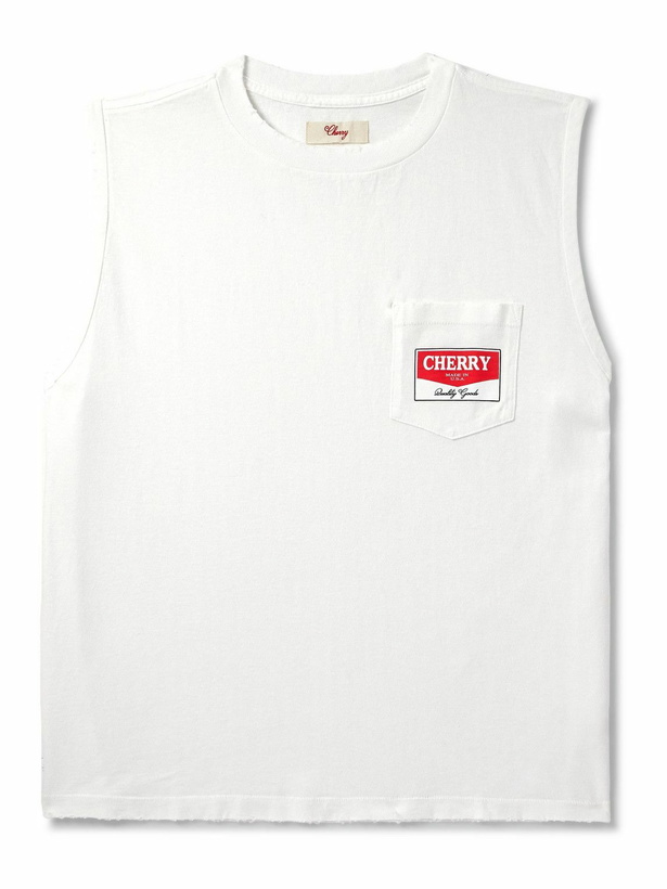 Photo: Cherry Los Angeles - Logo-Print Cotton-Jersey Tank Top - White