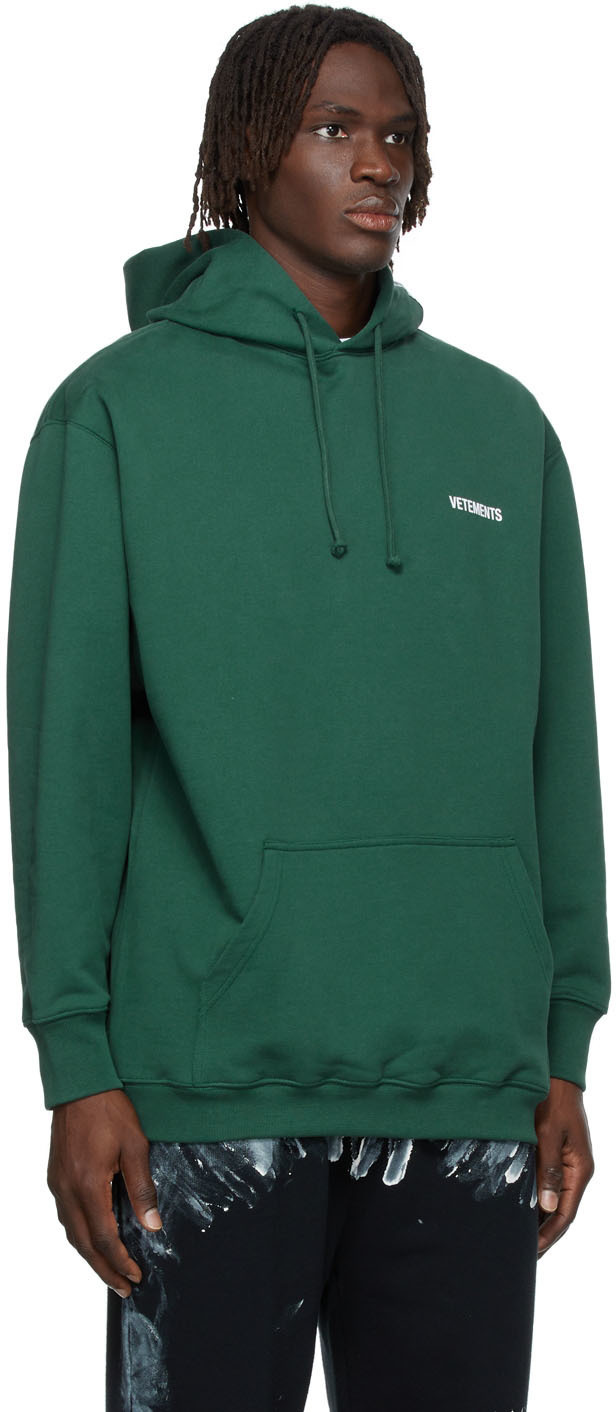 VETEMENTS SSENSE Exclusive Green Logo Hoodie Vetements