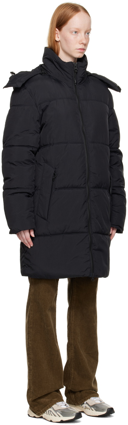 The Very Warm Black Long Hooded Puffer Jacket