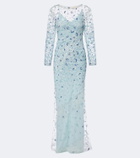 Là Fuori Zion floral sequined gown