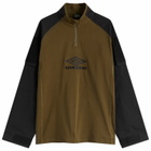 Umbro by Slam Jam Men's Tactical Half Zip Sweat in Black Army Green
