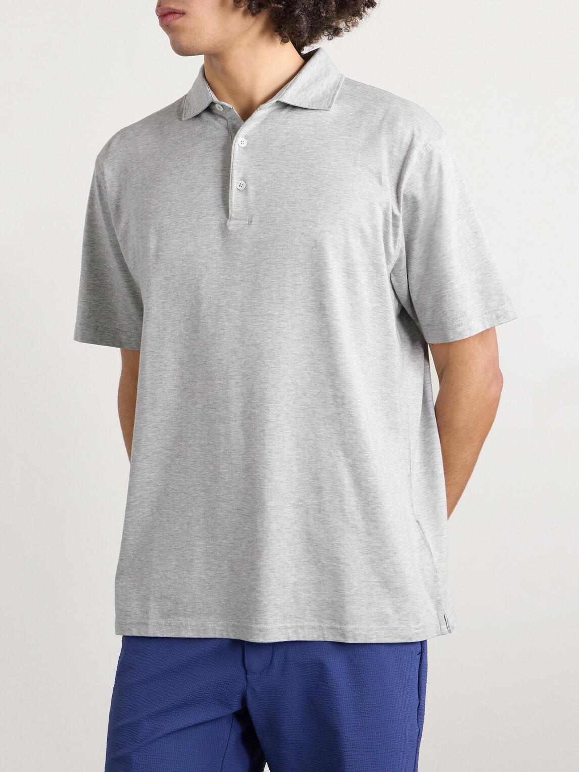 Peter Millar - Excursionist Stretch-Cotton and Modal-Blend Polo Shirt - Gray