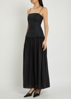 Faithfull The Brand Lenise Linen and Jersey Maxi Dress Black
