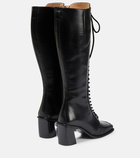 Marine Serre - Lace-up leather knee-high boots