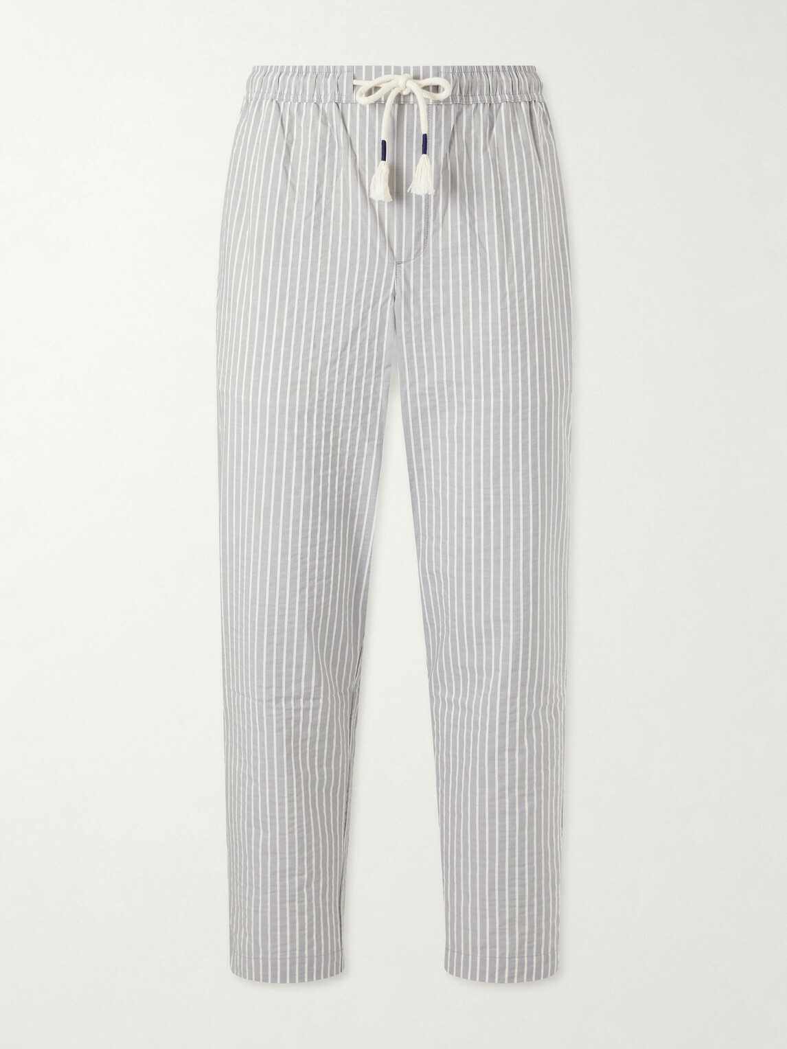 Orlebar Brown - Sonoran Straight-Leg Striped Cotton-Blend Seersucker Trousers - Gray