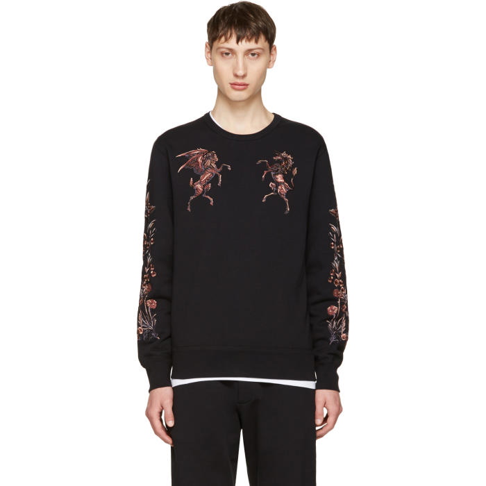 Photo: Alexander McQueen Black Embroidered Sweatshirt