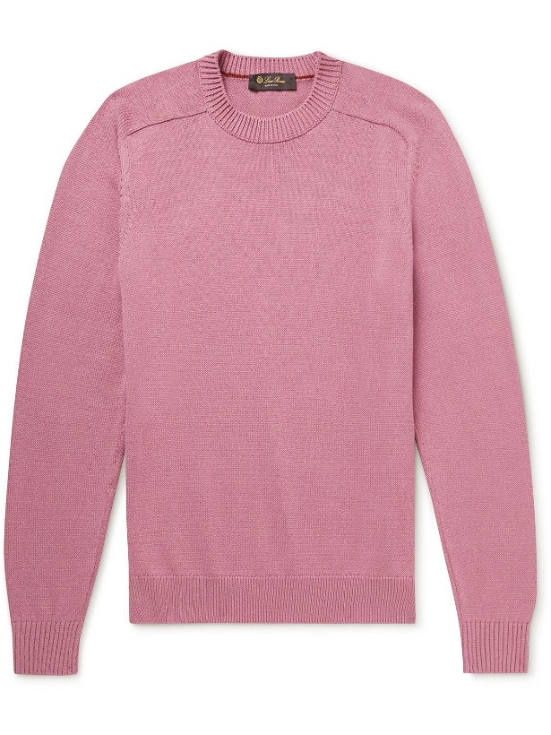 Photo: Loro Piana - Cotton and Silk-Blend Sweater - Pink