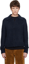 Dries Van Noten Navy Brushed Cardigan