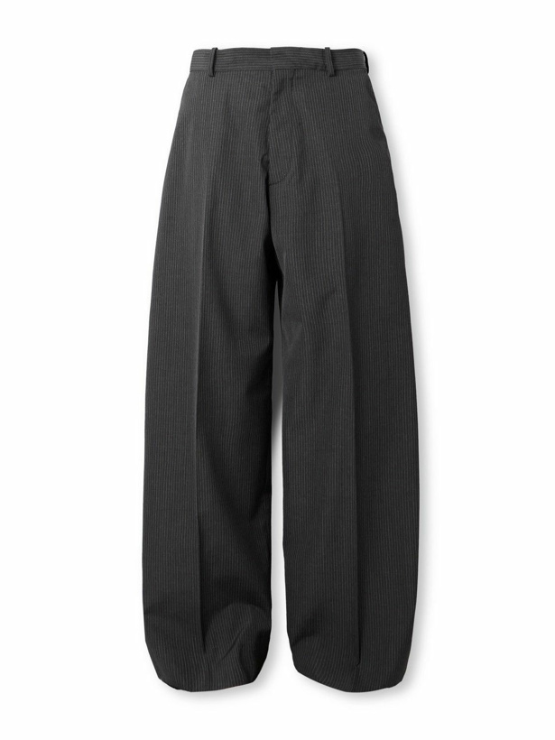 Photo: Acne Studios - Wide-Leg Pinstriped Twill Suit Trousers - Gray