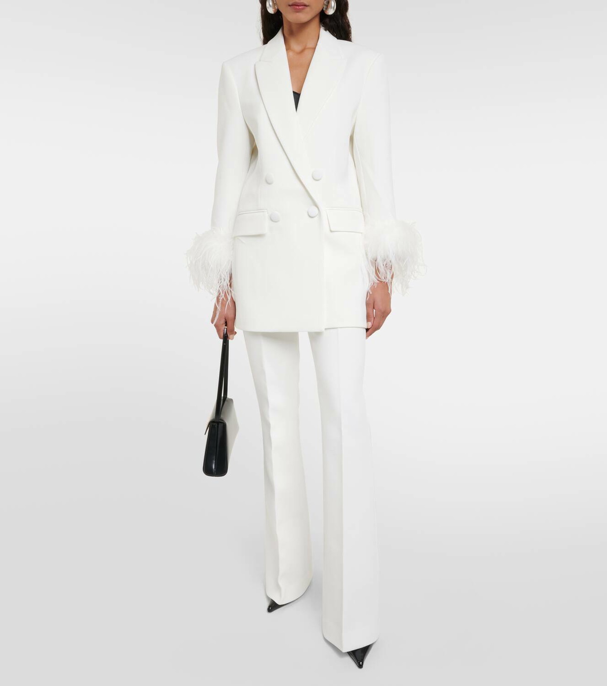 Rebecca Vallance Bridal Evelyn feather-trimmed blazer