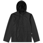 Rains Short Hooded Coat in Black