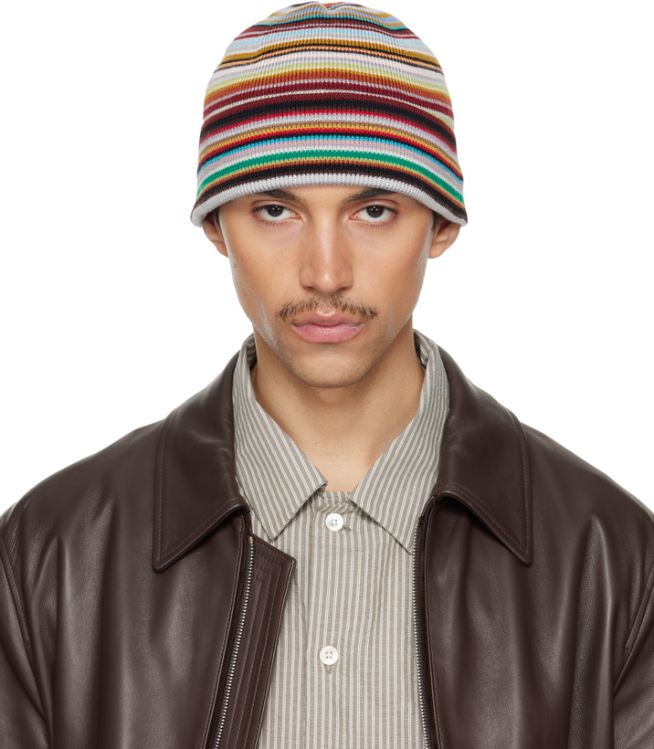 Photo: Paul Smith Multicolor Merino Wool 'Signature Stripe' Beanie