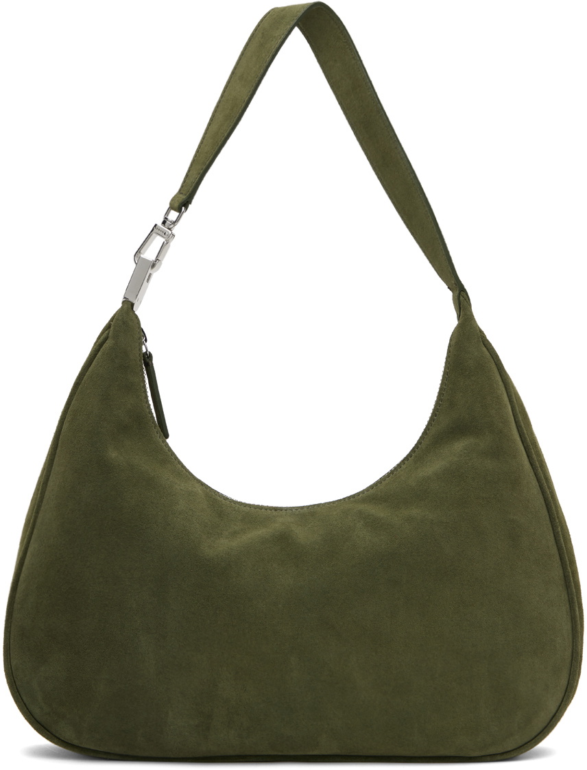 ☆EMIS☆ SUEDE SHOULDER BAGGREEN m1037_1334946 Green Suede Shoulder Bag, Suede Leather Shopper Bag, Slouchy
