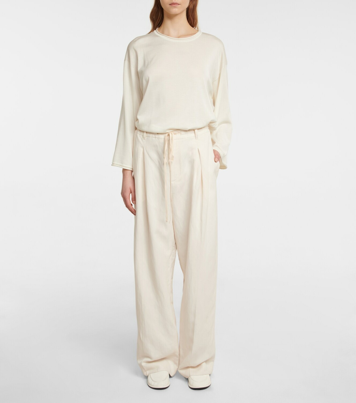 パンツ [The Row] Dyri Pant in Silk Dyri Pant Black in Silk – The Row